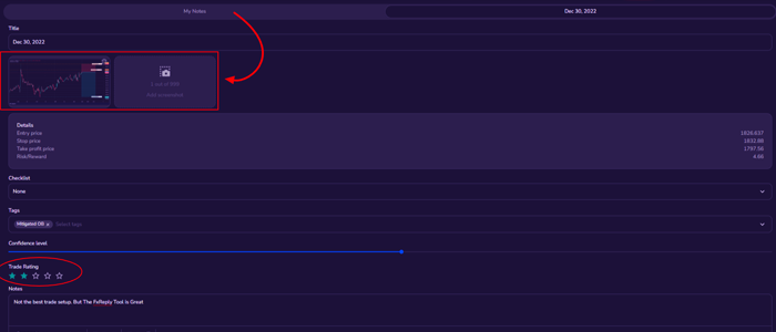 FxReply Journal backtesting session